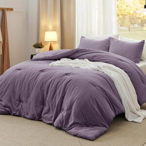 NWT King Size Comforter Set, Grayish Purple Soft Bedding
